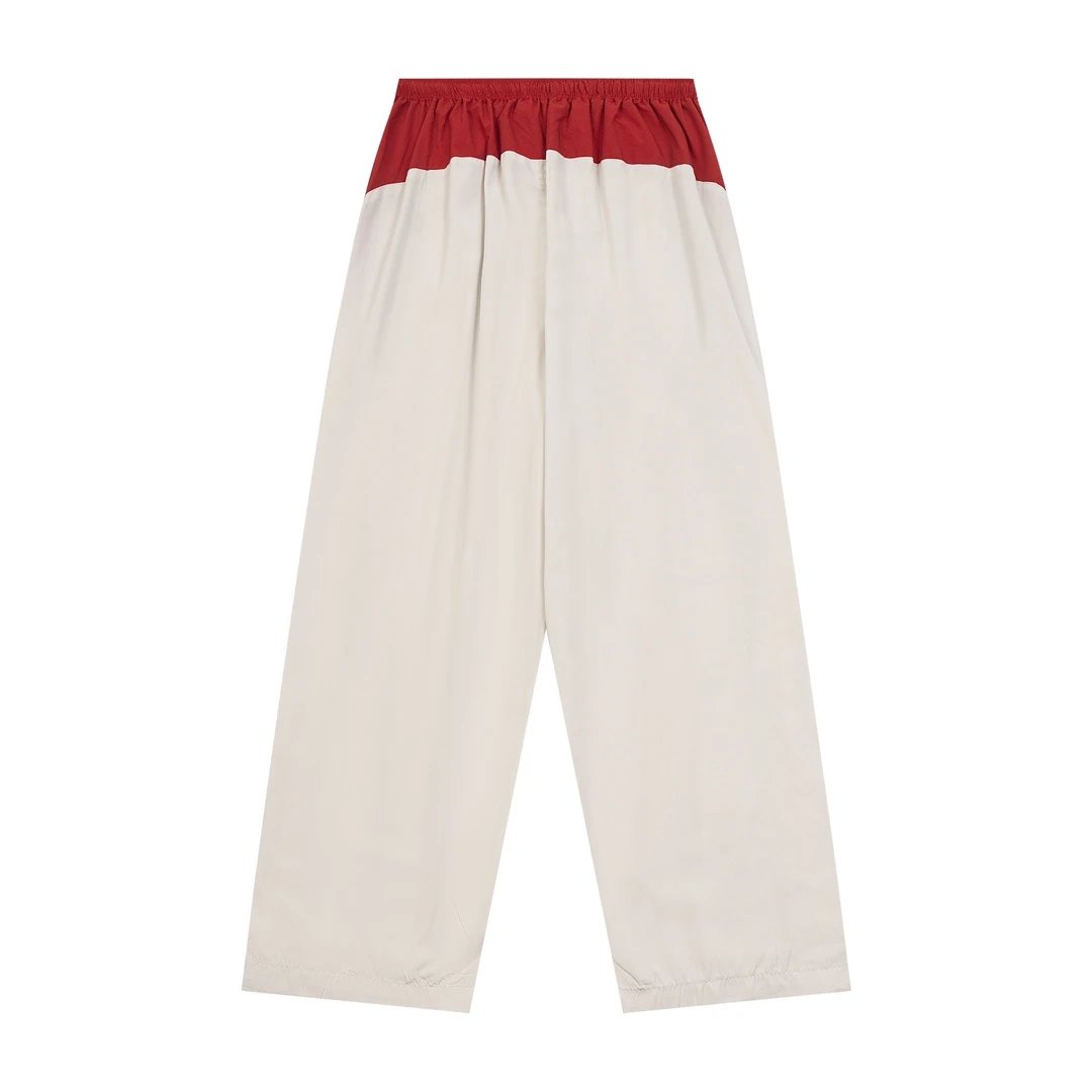 Balenciaga Sweatpants Comes with a matching jacket3B Embroidered White and Red Patchwork Sports Uniform Style Casual Pants Straight Pants Wide-leg Pants Sweatpants Unisex24ss Autumn and Winter New Products