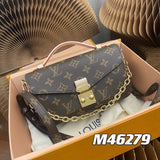 Louis Vuitton LV Women's Bag Top version 【Tax-Free Chip Version MB Version All-Steel Hardware】2022New Women's Bag METISEASTWEST Messenger Chain Bag Double Chain Small Mailman Bag Presbyopic Shoulder Messenger Bag Handbag M46279