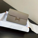 Hermes women's bag Top version New Kangkang Women's Bag epsom Leather Palm Print ConstanceToGoWoc Shoulder Crossbody Handbag Clutch Long Long Purse Wallet Dinner Bag