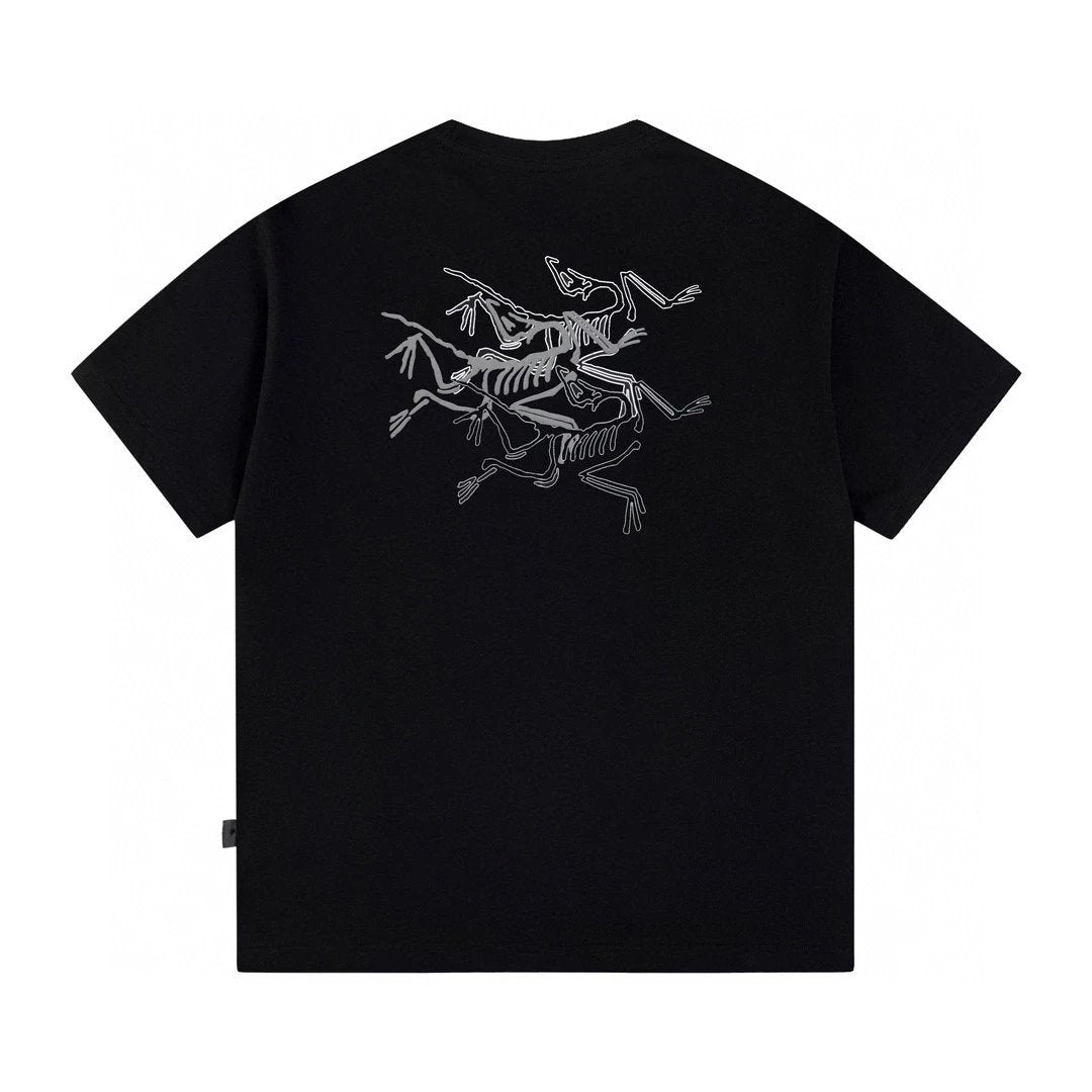 Arc'teryx T-shirt Back with Three-Color Bird Print logo round Neck Short Sleeve25ss New pure cotton T Unisex T-Shirt OS Loose Fit Base Shirt Top Half Sleeve T-Shirt