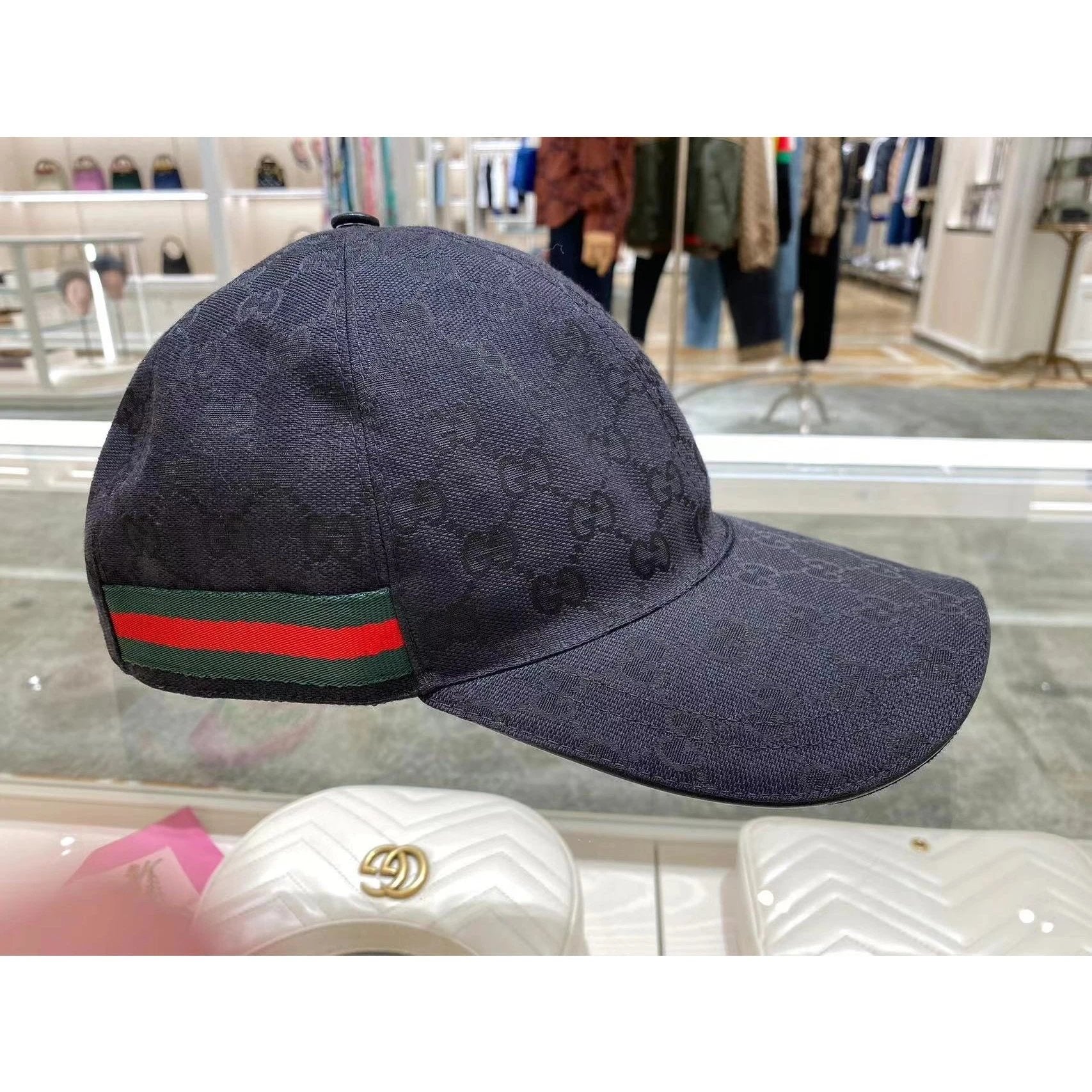 Gucci Hat 24Spring and Summer Discount Classic Double G Printed Canvas Unisex Peaked Cap