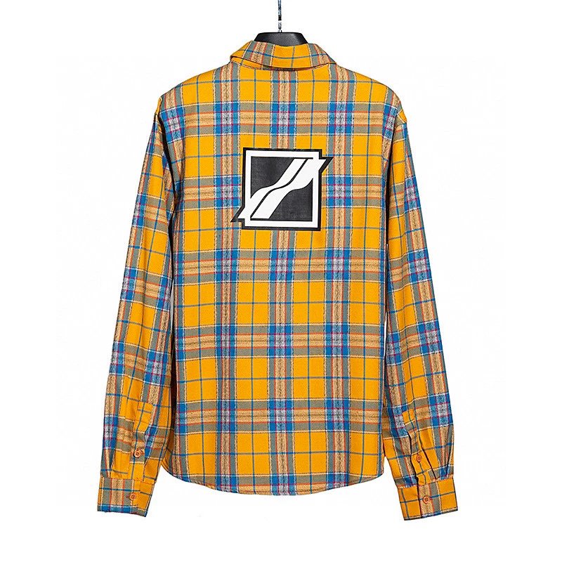 We11done Shirt Correct Version Long Sleeve Plaid Loose Casual Cotton Shirt Coat Shirt Men and Women