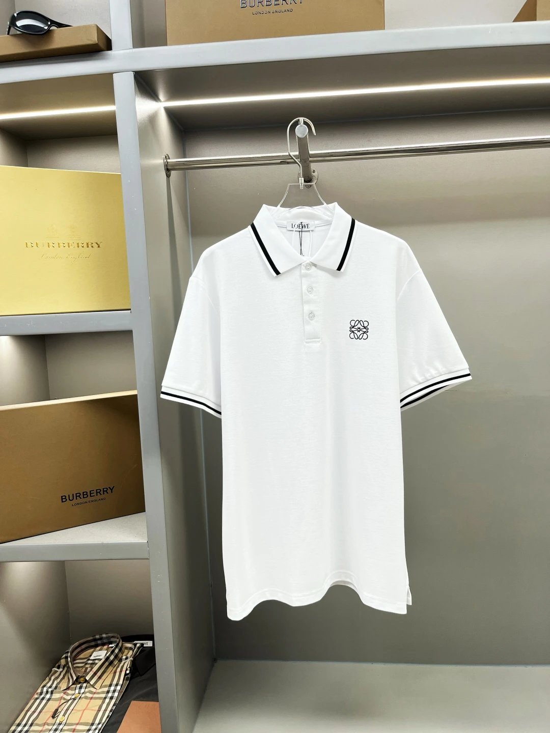 LOEWE T-shirt Chest Brand logo Embroidery POLO Shirt Lapel Short Sleeve25ss New Unisex Summer Loose Short Sleeve T Business Commuter Short Sleeve Shirt Plus Size T-Shirt