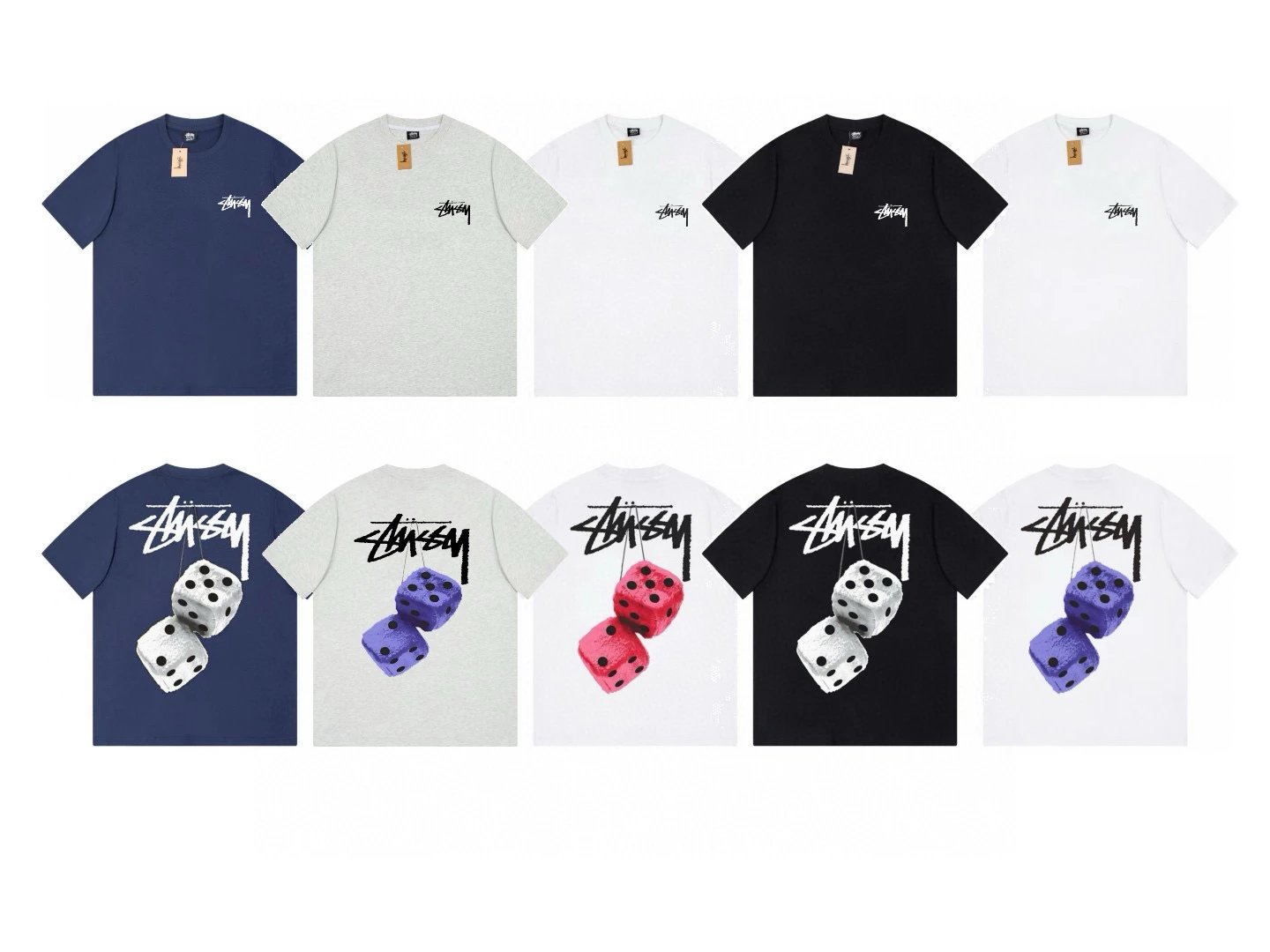 Stussy T-shirt Top Version Short Sleeve T T-shirt American Fashion Brand Modern Graffiti Cursive Script Printed Male and Female Couples Wear Loose