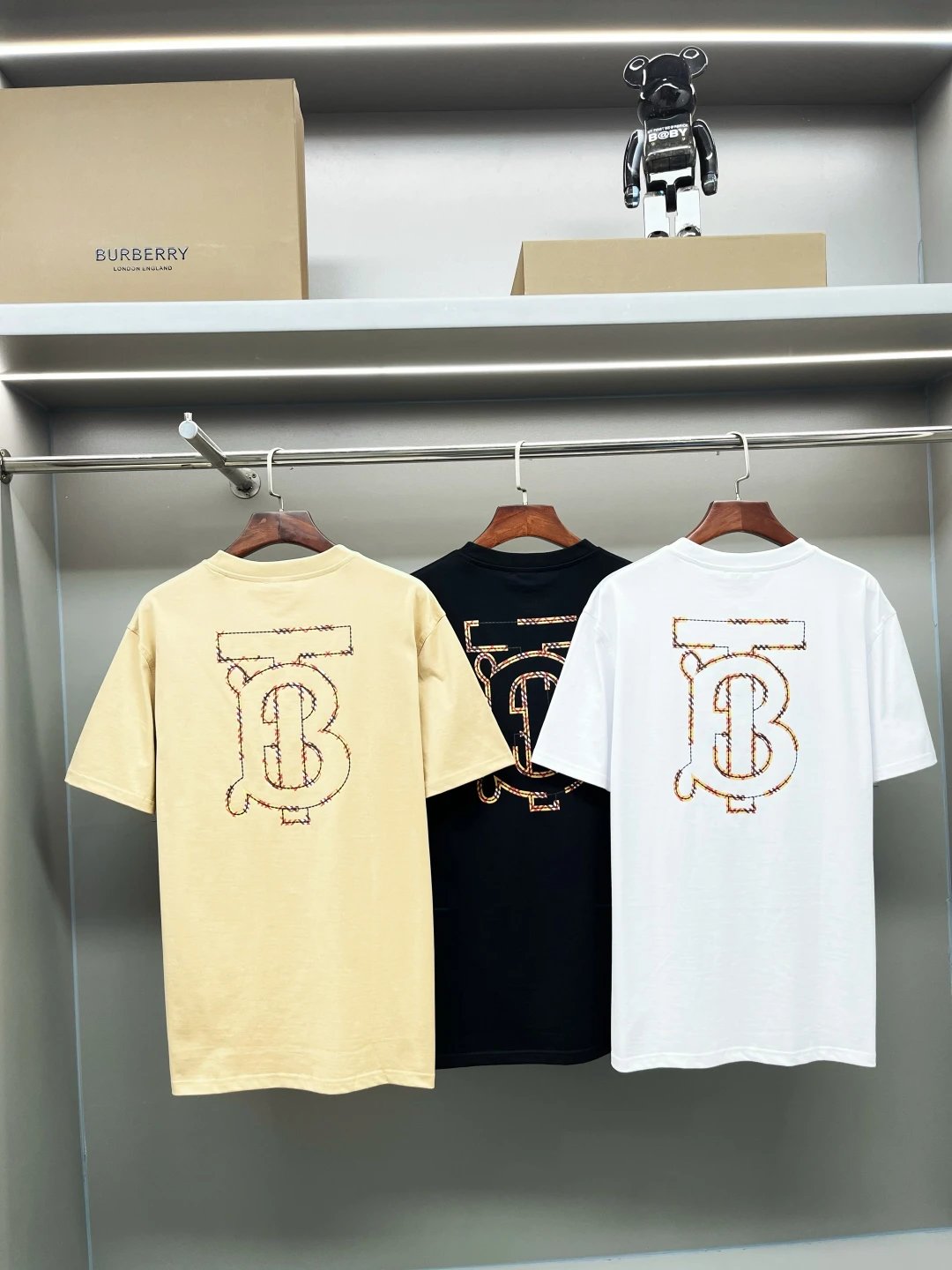 Burberry T-shirt TB Embroidery with Post-Print logo round Neck Short Sleeve25ss New pure cotton T Unisex T-Shirt OS Loose Fit Base Shirt Top Half Sleeve T-Shirt