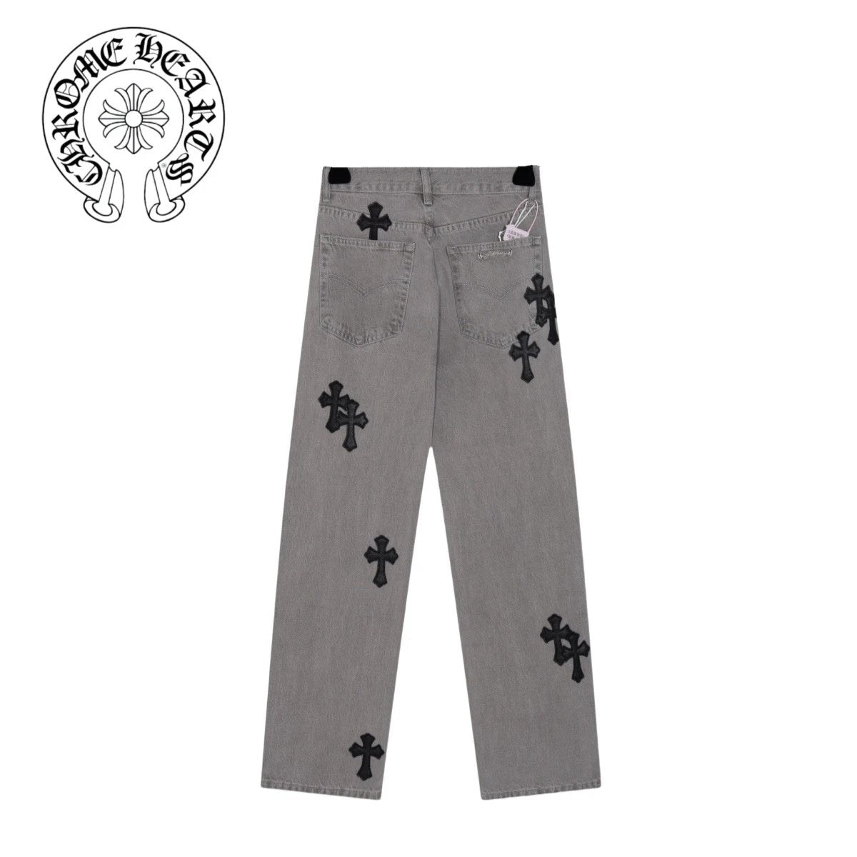 Chrome Hearts Jeans Veneer logo25ss Spring Summer New Straight Loose Slim Fit Jeans Unisex Long Pants