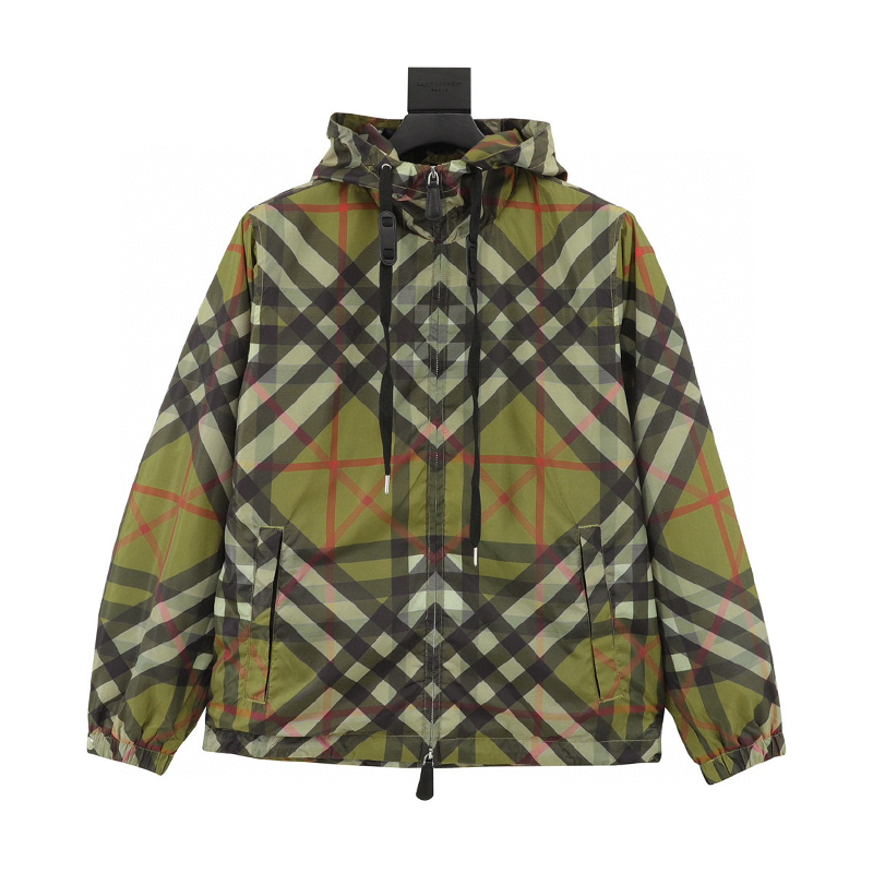 Burberry Jackets Diamond Plaid Hooded Jacket for Men and Women