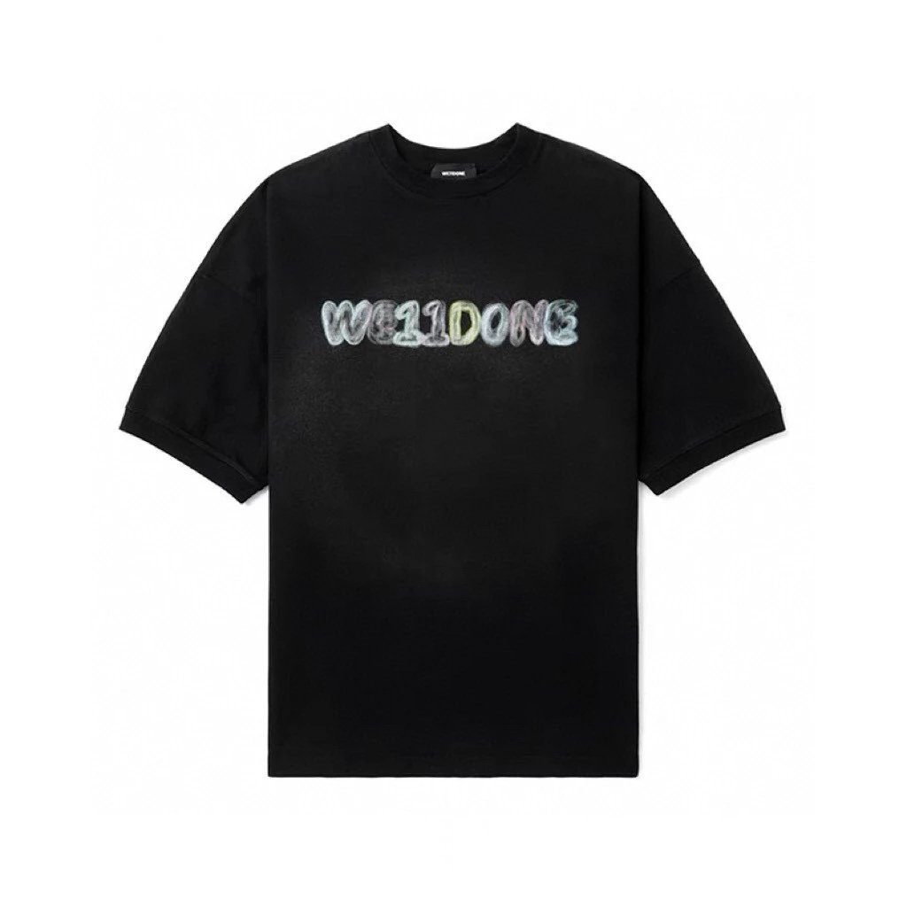 We11done T-shirt Top Version Men's Loose Short Sleeve T T-shirt New Fashion Fun Handwriting logo Printed half sleeve