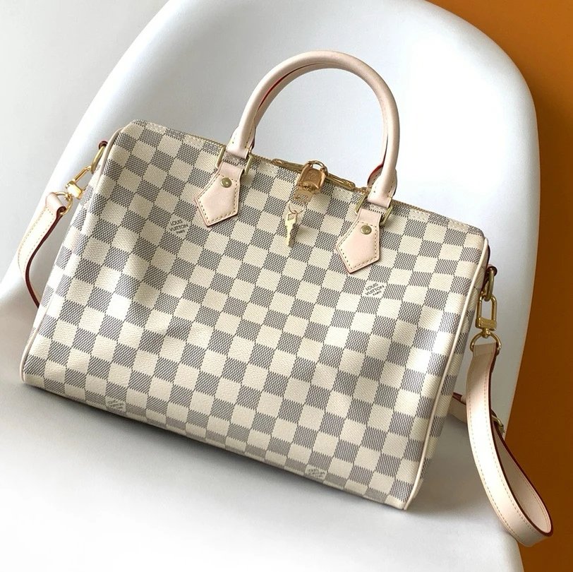 Louis Vuitton LV Women's Bag 【Version】M41112Required S*PEEDY25Presbyopic Pillow Bag M41113speed30Handbag M41112Checkerboard N41367Shoulder Messenger Bag Handbag Shoulder Bag Messenger Bag Women's Bag N42373White Plaid M41106Large Size40