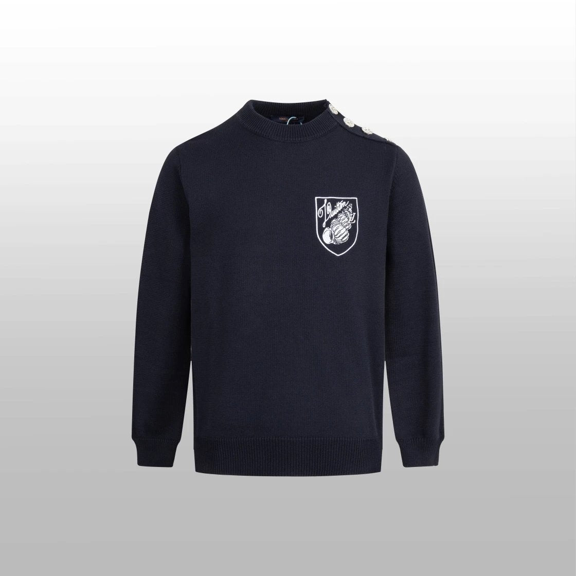 Louis Vuitton LV Sweater Chest logo Round Neck Sweater Long Sleeve Pullover Thickened Lazy Style OS Loose Fit Knit Jacket Unisex Casual Wearable Inside and Outside Versatile