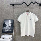 Louis Vuitton LV T-shirt Small chest letters logo Embroidery POLO Short Sleeve Turn-down Collar Shirt Unisex Summer Loose Fit T Business Commuter Short Sleeve Shirt Plus Size