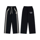 Maison Margiela Sweatpants Striped Webbing Number Patch Embroidery Couple Loose Casual Straight Sweatpants Long Pants Unisex