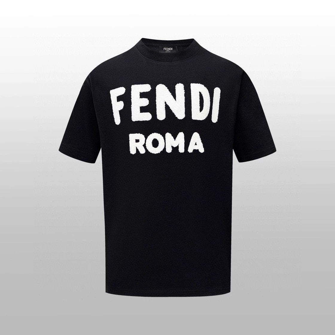 FENDI T-shirt Top Version Towel Embroidery Men's and Women's Same Cotton Short Sleeve T Summer Fashion T-shirt