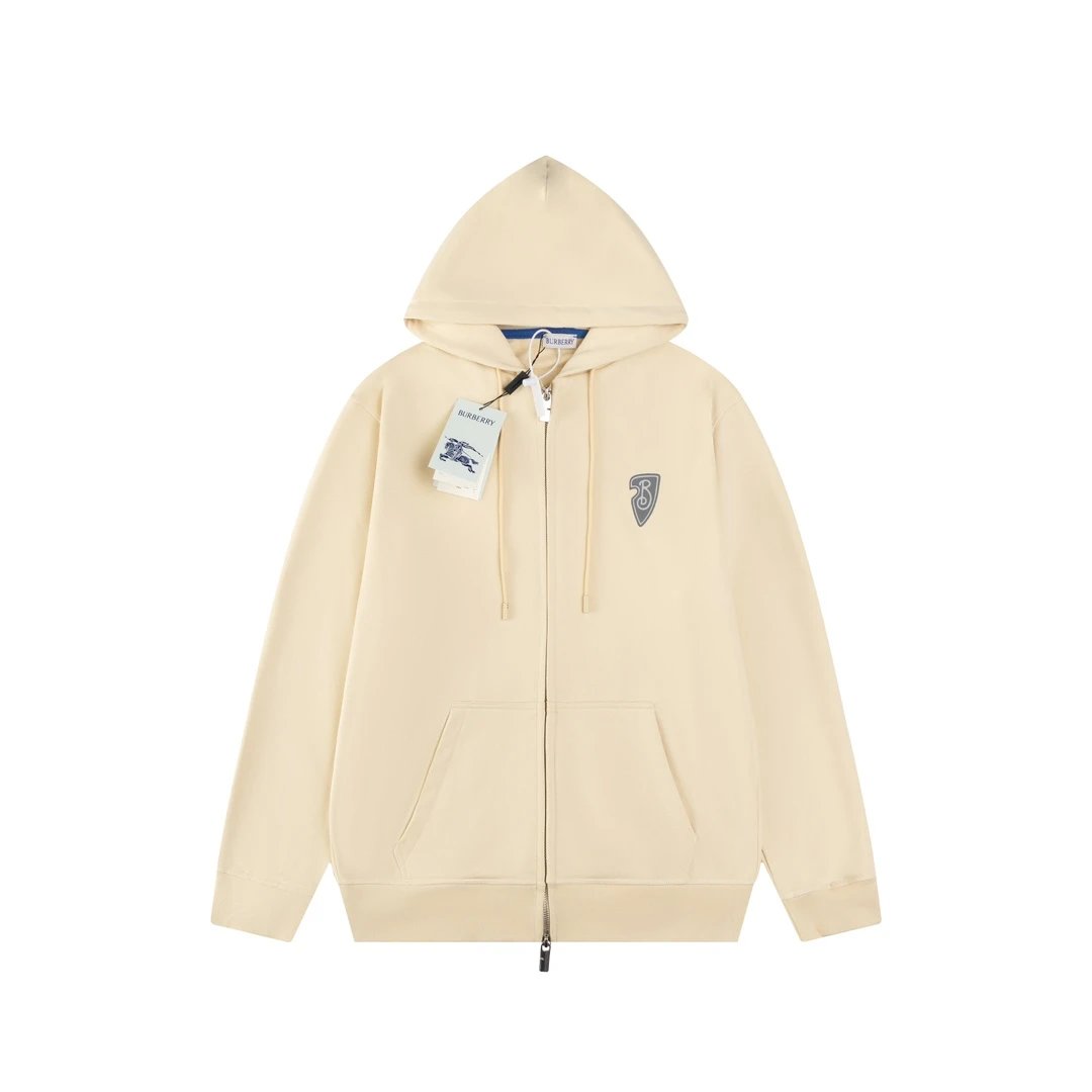 Burberry Hoodie New logo Zipper Hoodie Sweatshirt Jacket Top Unisex Sports Casual OS Loose fit versatile style
