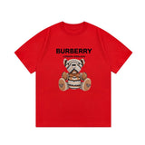 Burberry T-shirt Front Bear Letter Direct Print logo round Neck Short Sleeve25ss New Pure Cotton Unisex Style T T-shirt OS Loose Fit Base Shirt Top Half Sleeve T-Shirt