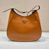 PRADA Bag Top version Zhao Zhaoyi Same Style Bag Version Latest Enamel Metal Triangle Logo Badge cleo Series Oversized Calfskin Underarm Bag Messenger Bag Shoulder Bag Underarm Bag Handbag Women's Bag1BC181