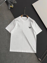 Armani T-shirt Chest Brand logo round Neck Short Sleeve25ss New Pure Cotton Unisex Style T T-shirt OS Loose Fit Base Shirt Half Sleeve T-Shirt Top Half Sleeve