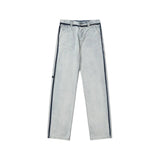 Maison Margiela Jeans Heavy Wash Ice Blue Craft Jeans Pants Set Simple Versatile Loose Fit Unisex