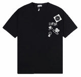 Dior T-shirt Heart Pattern Print on Chest Letters logo round Neck Short Sleeve25ss New Pure Cotton Unisex Style T T-shirt OS Loose Fit Base Shirt Half Sleeve T-Shirt Top Half Sleeve
