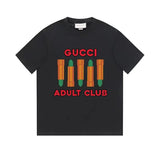 Gucci T-shirt Chest Lipstick Print logo round Neck Short Sleeve25ss New Pure Cotton Unisex Style T T-shirt OS Loose Fit Base Shirt Top Half Sleeve T-Shirt