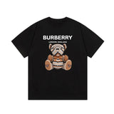 Burberry T-shirt Front Bear Letter Direct Print logo round Neck Short Sleeve25ss New Pure Cotton Unisex Style T T-shirt OS Loose Fit Base Shirt Top Half Sleeve T-Shirt