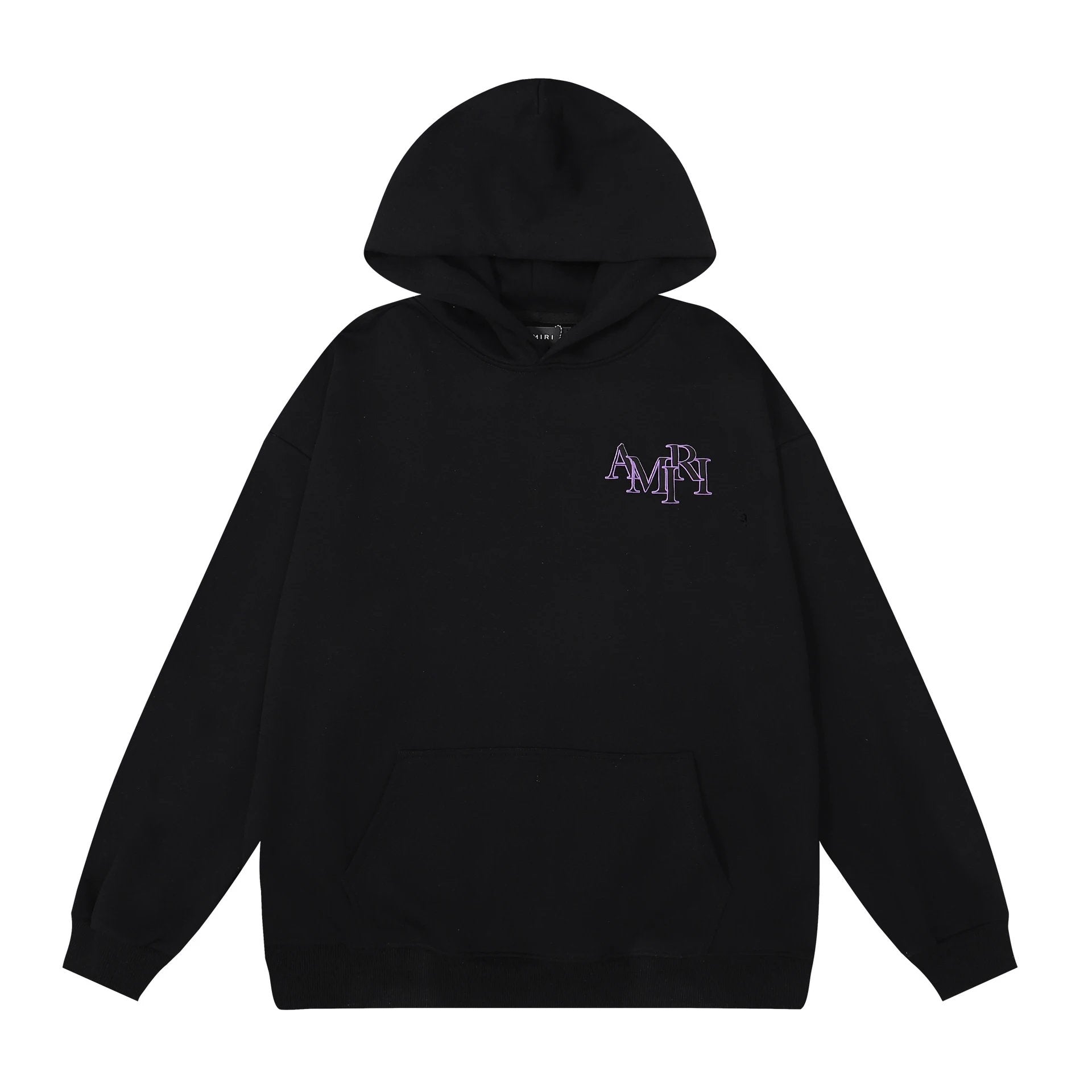 Amiri Hoodie 2024Autumn and Winter New Purple Letters Printed Hoodie Couple Men and Women Same Style