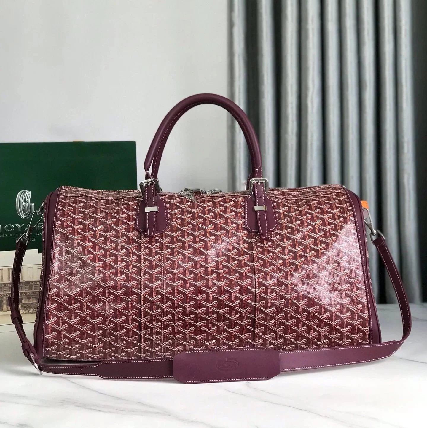 Goyard Bag Top version Original Leather New Product Croisiere50Travel Handbag Sports Bag Boeing Travel Bag50cm45cm Travel Bag Travel Bag Star Same Style Large Capacity Travel Luggage Bag Handbag Men's and Women's Bags boston45Travel Bag