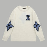 Louis Vuitton LV Sweater Ski Series Seahorse Hair Pearl Round Neck Sweater Long Sleeve Pullover Unisex Thickened Top Versatile Casual Coat Lazy Style OS Loose fit