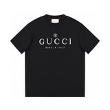 Gucci T-shirt Classic Chest Print logo round Neck Short Sleeve25ss New Pure Cotton Unisex Style T T-shirt OS Loose Fit Base Shirt Short Sleeve T-Shirt Top