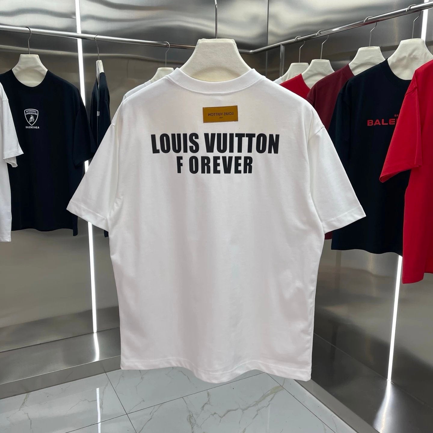 Louis Vuitton LV T-shirt 3D Silicone Back Cover logo round Neck Short Sleeve25ss New Pure Cotton Unisex Style T T-shirt OS Loose Fit Base Shirt Top Half Sleeve T-Shirt