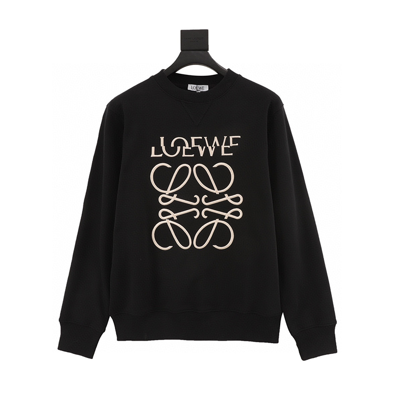 LOEWE Hoodie Dislocation logo Three-Dimensional Embroidered Sweater Men and Women Same Style