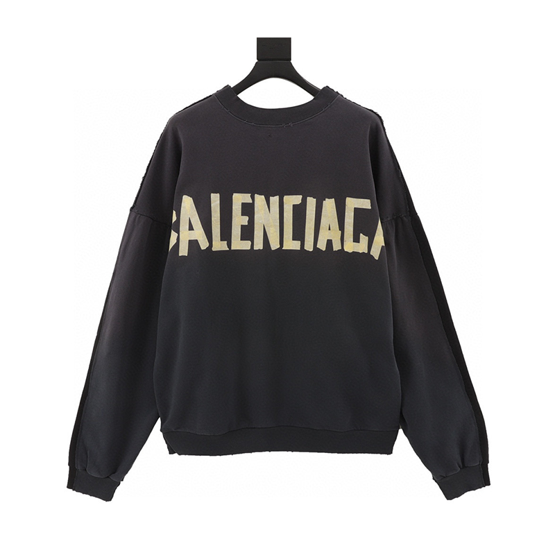 Balenciaga Hoodie Masking tape3M Double-Sided round Neck Sweater for Men and Women