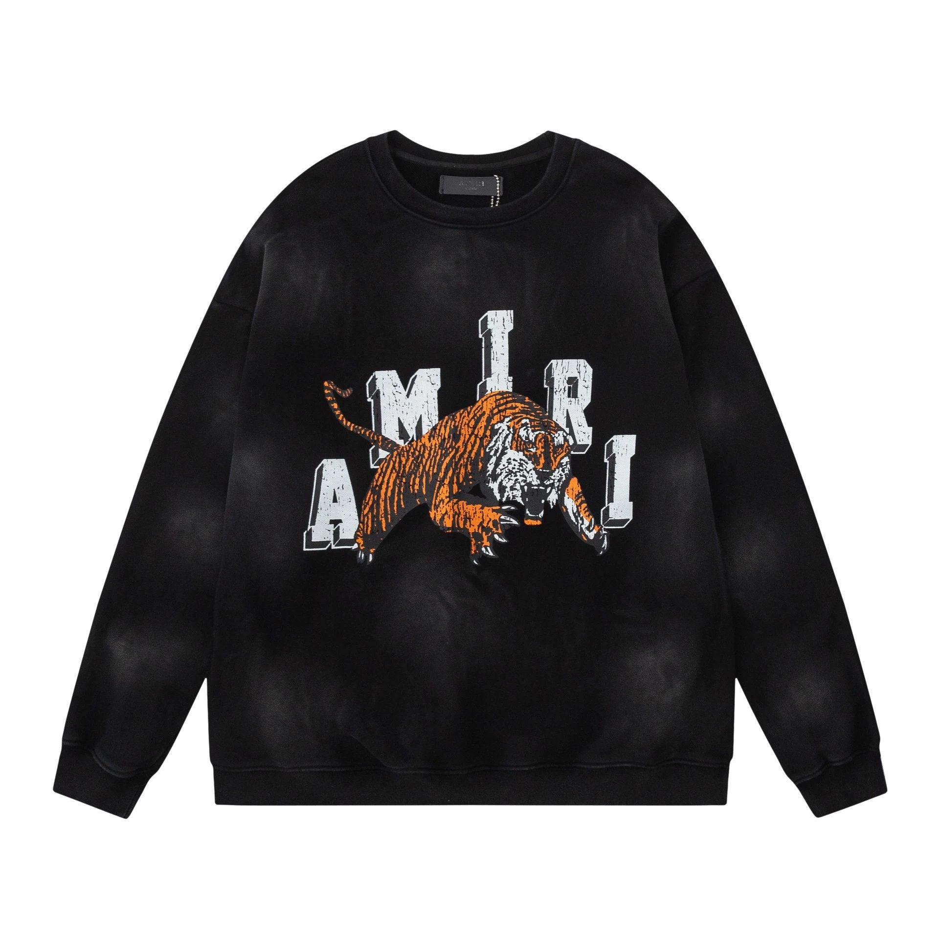 Amiri Hoodie 2024Autumn and Winter New Tiger Letter Pattern Crew Neck Pullover Sweatshirt Men and Women Same Style