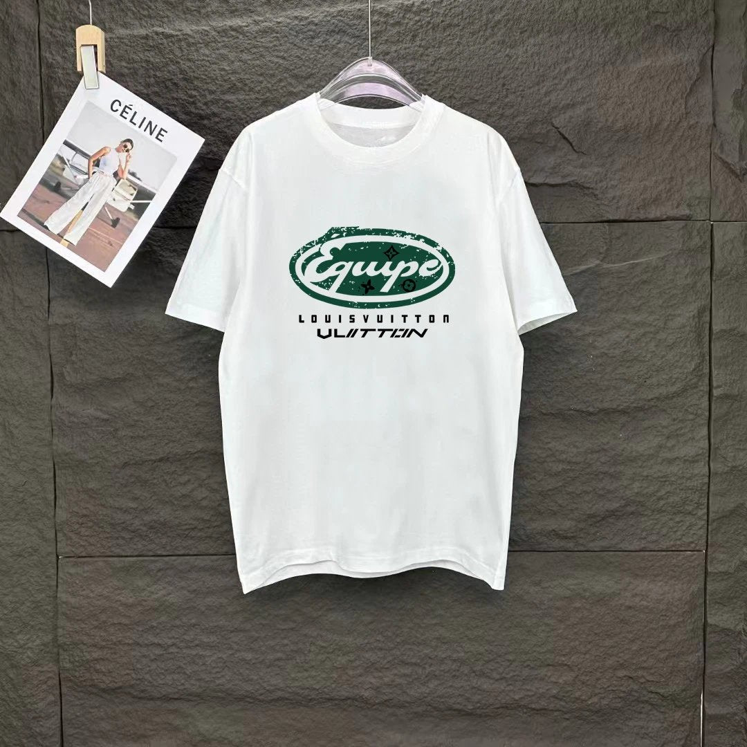 Louis Vuitton LV T-shirt Chest Letter Pattern Print logo round Neck Short Sleeve25ss New Pure Cotton Unisex Style T Casual T-Shirt Base Layer Shirt OS Loose Fit Half Sleeve Top Plus Size