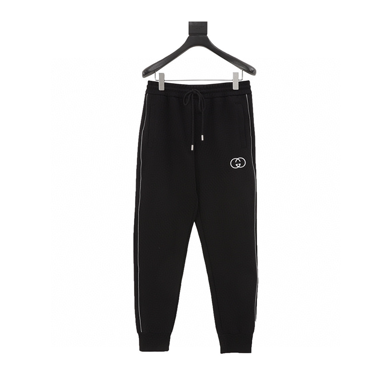 Gucci Sweatpants Interlocking Embroidery and3M Reflective Woven Tape Cotton Trousers for Men and Women