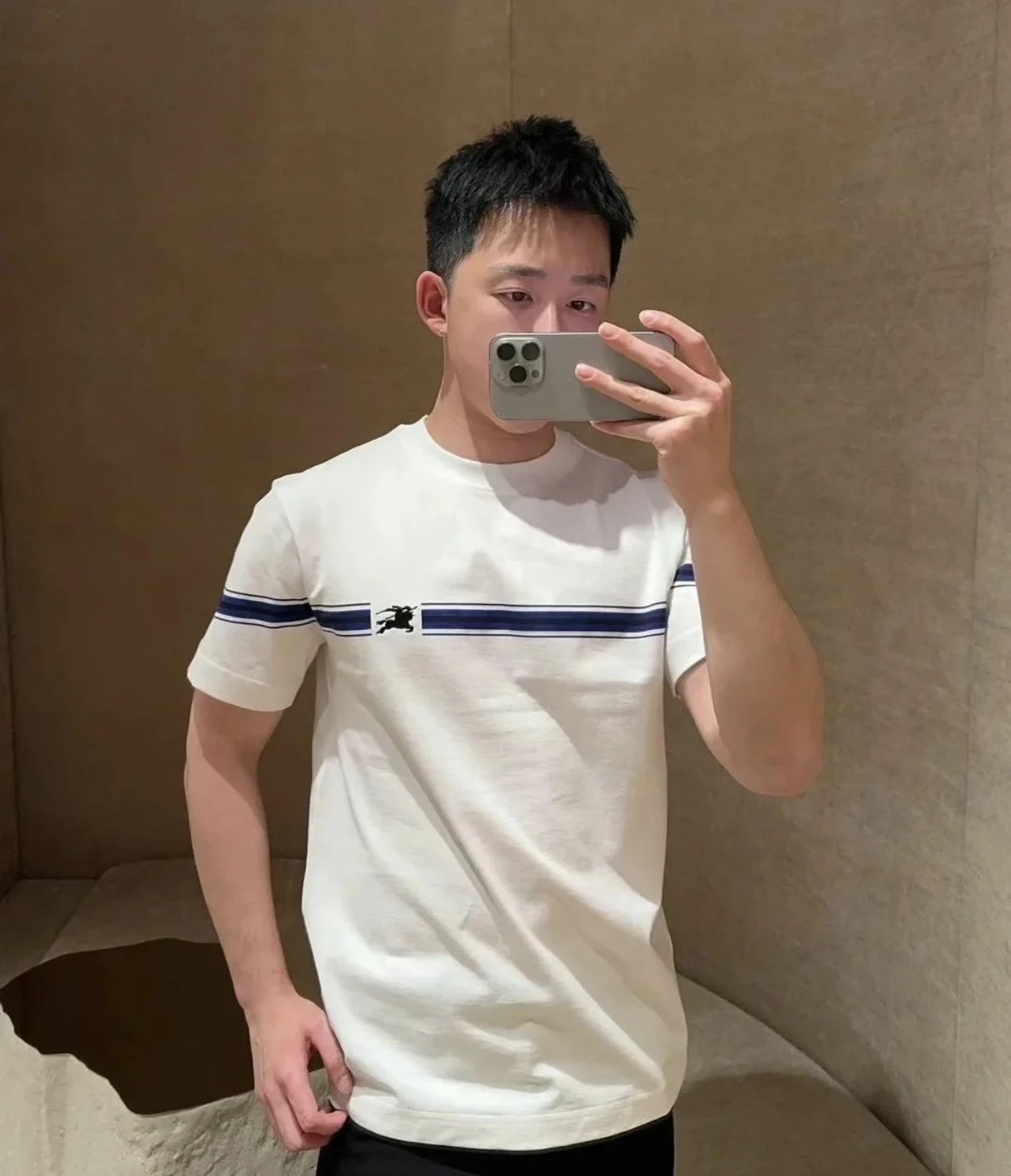 Burberry T-shirt Equestrian Knight Logo（EKD）logo round Neck Short Sleeve25ss New Pure Cotton Unisex Style T T-shirt OS Loose Fit Base Shirt Short Sleeve Top T-Shirt
