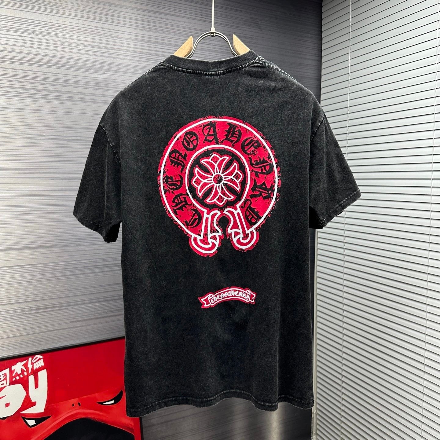 Chrome Hearts T-shirt Horseshoe Sanskrit Script Print logo round Neck Short Sleeve25ss New Pure Cotton Unisex Style T Casual T-Shirt Base Layer Shirt OS Loose Fit Half Sleeve Top Plus Size