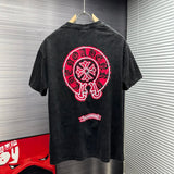 Chrome Hearts T-shirt Horseshoe Sanskrit Script Print logo round Neck Short Sleeve25ss New Pure Cotton Unisex Style T Casual T-Shirt Base Layer Shirt OS Loose Fit Half Sleeve Top Plus Size