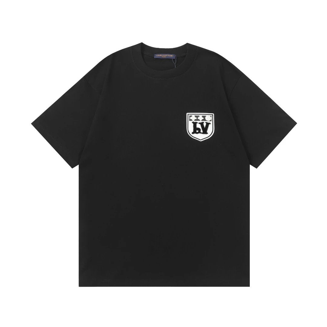 Louis Vuitton LV T-shirt Chest Shield Letter Towel Embroidery logo round Neck Short Sleeve25ss New pure cotton T Unisex T-Shirt OS Drop Shoulder Loose Fit Base Shirt Top T-Shirt Short Sleeve