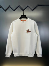 Hermes Hoodie Pony Embroidery logo Drawstring Jogger Sweatpants for Men and Women, Autumn and Winter Loose Fit, High Waist, Color Block, Plus Size, Casual Pants