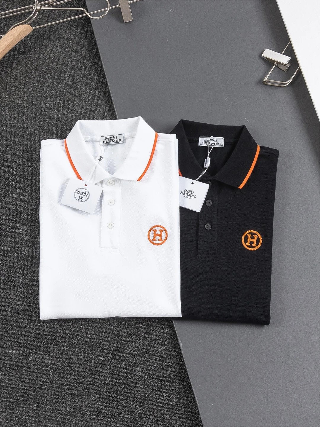 Hermes T-shirt Chest H Letter Embroidery logo round Neck Short Sleeve25ss New Pure Cotton Unisex Style T Casual T-Shirt Base Layer Shirt OS Loose Fit Half Sleeve Top Plus Size
