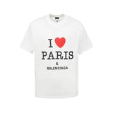 Balenciaga T-shirt New Style Qixi Festival Heart-shaped Collaboration logo round Neck Short Sleeve25ss New pure cotton T Unisex T-Shirt OS Loose Fit Base Shirt Top T-Shirt Short Sleeve