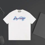 Gucci T-shirt Letter Dragonfly Print on the Chest logo round Neck Short Sleeve25ss New pure cotton T Unisex T-Shirt OS Loose Fit Base Shirt Top Half Sleeve T-Shirt
