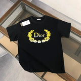 Dior T-shirt Floral Letter Print on the Chest logo round Neck Short Sleeve25ss New pure cotton T Unisex T-Shirt OS Loose Fit Base Shirt Top Half Sleeve T-Shirt
