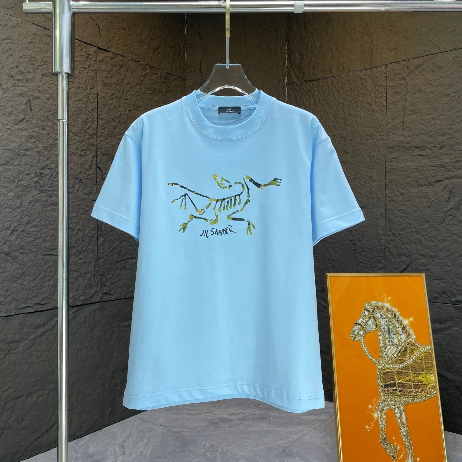 Arc'teryx T-shirt Chest Skeleton Print logo round Neck Short Sleeve25ss New pure cotton T Unisex T-Shirt OS Drop Shoulder Loose Fit Base Shirt Top T-Shirt Short Sleeve