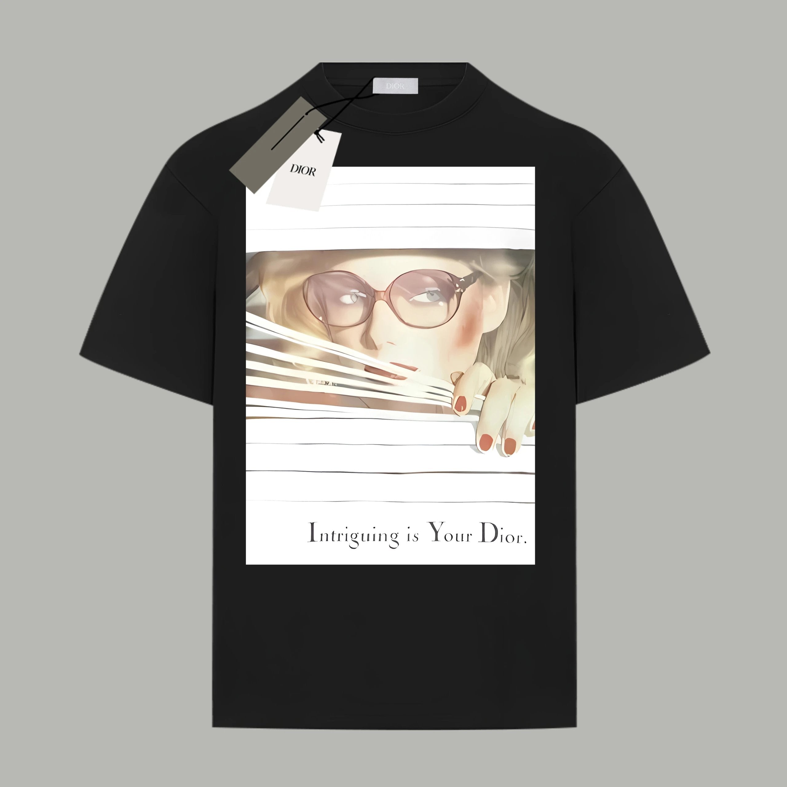 Dior T-shirt Chest Oil Painting Portrait Print logo round Neck Short Sleeve25ss New pure cotton T Unisex T-Shirt OS Loose Fit Base Shirt Top Half Sleeve T-Shirt