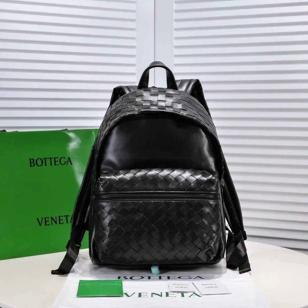 Bottega Veneta Men's Bag Top version 【New Premium Version Original Factory】2023New Weaving Backpack Men's Bag Backpack Shoulder Bag Women's Bag Backpack Schoolbag Large-Capacity Backpack Sports Bag Travel Bag Bv Woven Bag Backpack