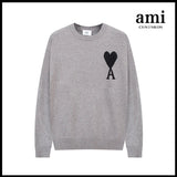 Ami Sweater Knitwear Classic round Neck Big Heart Jacquard Pullover Sweater Loose and Idle Sense Casual Couple Outfit-CY