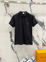 Burberry T-shirt Classic Simple Plaid Hollow Out LOGO Small icon POLO Short Sleeve Shirt with Turn-down Collar for Men and Women, Summer Half Sleeve OS Loose T Business Casual Half Sleeve Shirt Plus Size T-Shirt