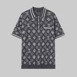 Louis Vuitton LV T-shirt Printed Jacquard Logo Knitting POLO Short Sleeve Turn-down Collar Shirt Unisex Summer Loose Fit T Business Commuter Short Sleeve Shirt Plus Size T-Shirt